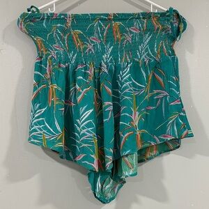 Panama Jack Teal and Pink Smocked cover up short size L